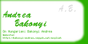 andrea bakonyi business card